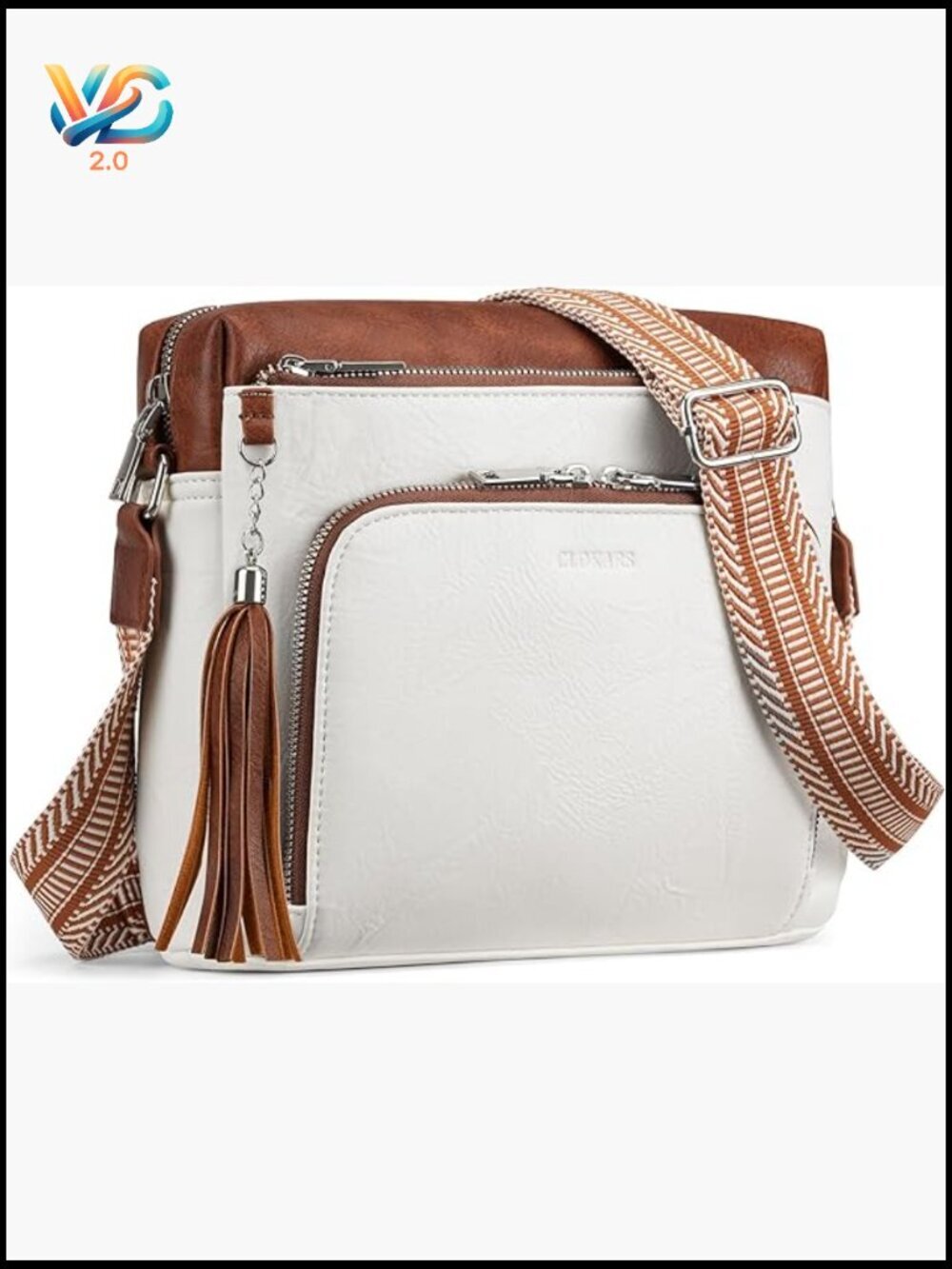Medium Vegan Leather Crossbody Bag with RFID Pockets & Built-in Wallet